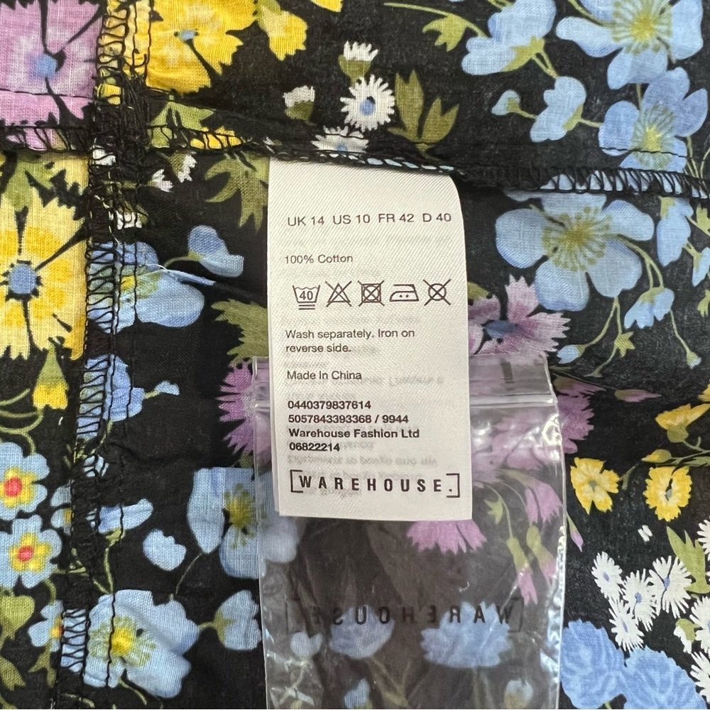 Warehouse Floral Tier Mini Dress Size 10 - Picture 7 of 7
